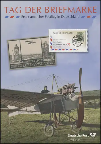 2954 Tag der Briefmarke & Erster amtlicher Postflug in Deutschland - EB 6/2012