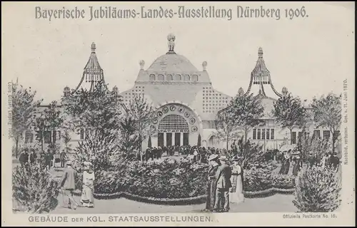 Carte de vue Bayerische Landesexposition Nuremberg 1906, EF NÜRNBERG 12.5.06