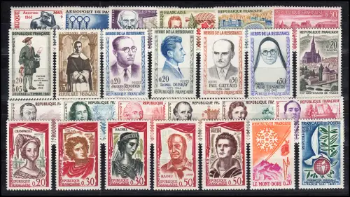 1334-1377 France millésime 1961 complet, frais de port