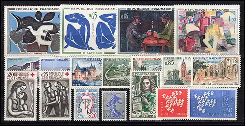 1334-1377 France millésime 1961 complet, frais de port