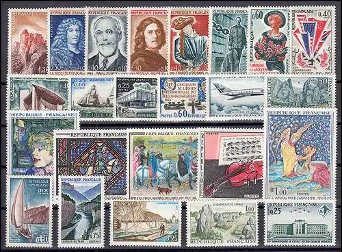 1496-1533 Frankreich Jahrgang 1965 komplett, postfrisch