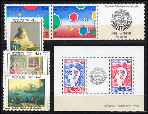 2299-2373 Frankreich Jahrgang 1982 komplett, postfrisch