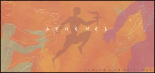 Block 41 Olympia Sommerspiele Athen Fackellauf, Block in amtlicher Faltkarte **