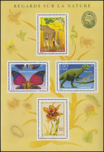 Bloc 23 Musée d'histoire naturelle Falter Giraffe Dinosaures Plantes **