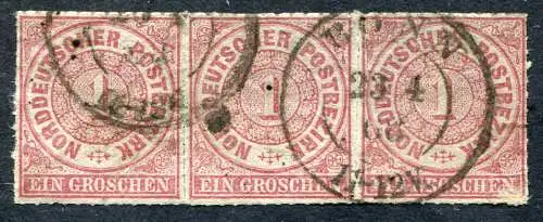 Norddt. Postdistrict 4x Freiemark 1 Gr. papier mince triple BONN 23.4.48