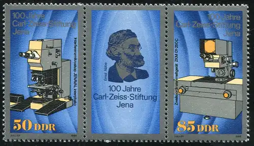 3252-3253 Carl-Zeiss-Stiftung Zusammendruck mit PLF: weißer Fleck **