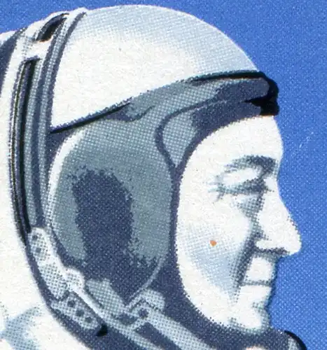 3005-3008 Vol spatial 1986, bloc à quatre roues avec PLF point sur la joue, **