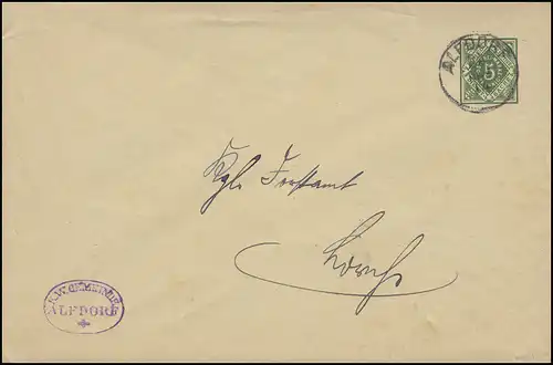 Wurtemberg Affaire entière Env. 5 Pf. municipalité d'ALFDORF 22.12.14 à l'Office forestier