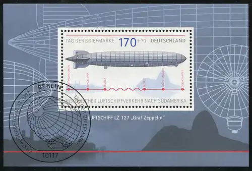 Block 69 Tag der Briefmarke 2007 - Zeppelin, ESSt Berlin
