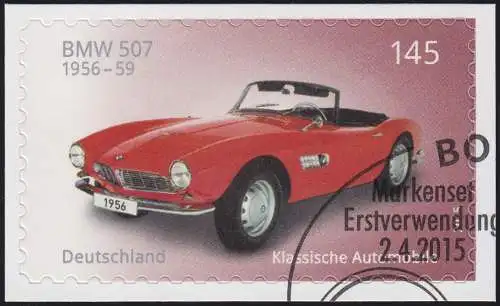 3147 Automobile / Oldtimer BMW 507, selbstklebend auf neutraler Folie O