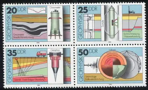 2557-2560 Bloc quatre de la géophysique avec PLF 2558: ligne dans l'anneau de sonde, champ 36 **