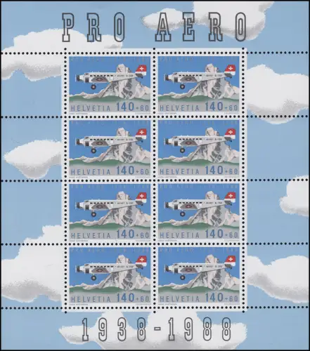 1369 Fondation par avion Aero JU-52 1988, Petite feuille **