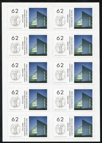 FB 48 Universität Kiel, Folienblatt mit 10x 3155, **