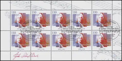 2126 Johann Sebastian Bach - 10er-Bogen ESSt Berlin 13.7.2000