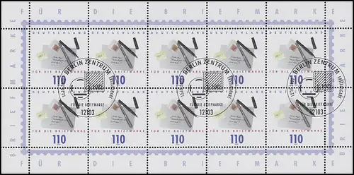 2148 Tag der Briefmarke - 10er-Bogen ESSt Berlin 12.10.2000