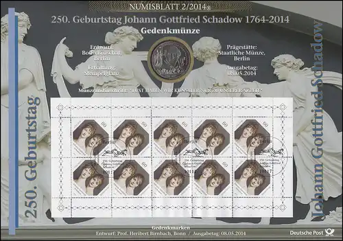 3079 Bildhauer Gottfried Schadow - Numisblatt 2/2014