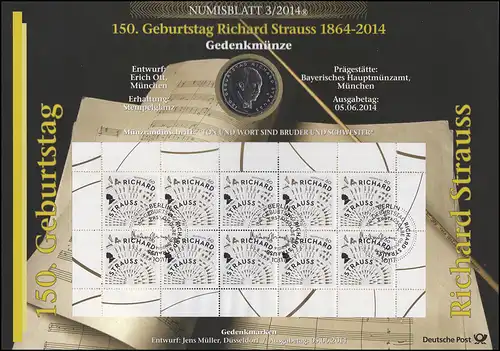 3086 Musiker und Dirigent Richard Strauss - Numisblatt 3/2014