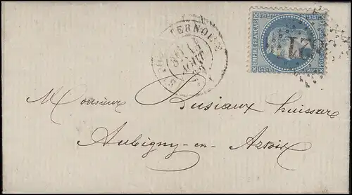 Frankreich 28 Napoleon 20 C. EF Brief Saint-Pol-sur-Ternoise 13.8.69 mit GC 3821