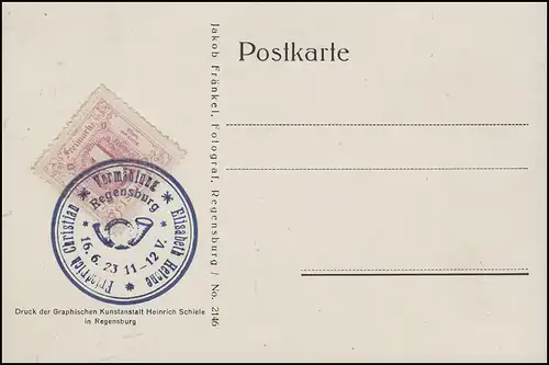 Thurn et Taxis ND 38 chiffre 1 Sgr sur carte postale spéciale 1923 - édition 500 pièces