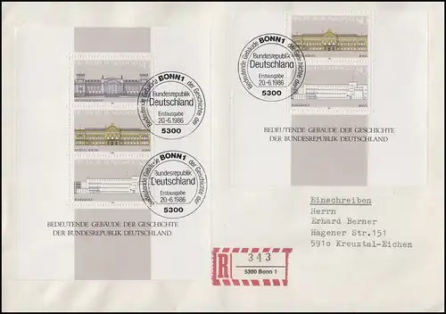 Bloc 20 Démocratie avec partie 1288-1289 portog. sur R-FDC ESSt Bonn 20.6.86