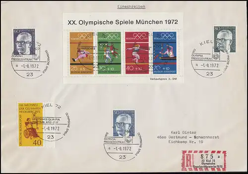 Sonder-R-Zettel Olympische Segelwettbewerbe Kiel R-Bf SSt Pressezentrum 1.8.72