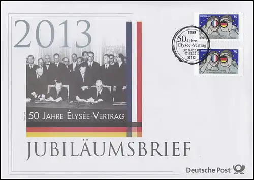 2977 Elysee-Vertrag: Zusammenarbeit Deutschland-Frankreich 2013 - Jubiläumsbrief
