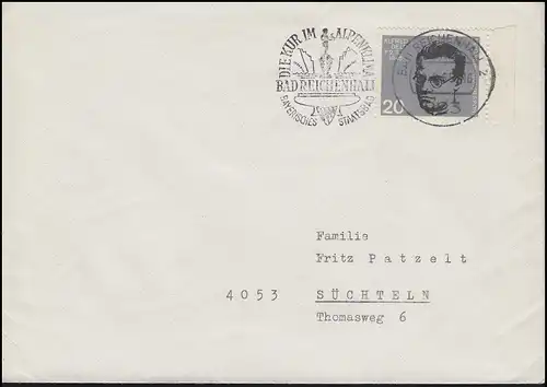 434 Alfred Delp EF Bf. Tampon publicitaire La cure dans le climat alpin BAD REICHENHALL 1.2.65