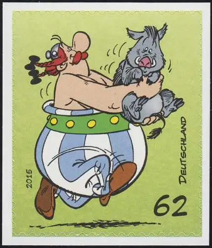 3179 Obelix 62 Cent selbstklebend auf neutraler Folie, postfrisch **