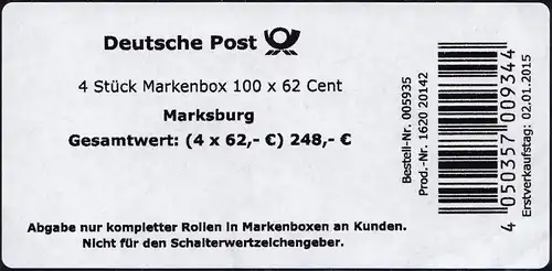 3127 Marksburg autocollant - Banderole pour 4 boîtes de marque - Type II 100x48 mm