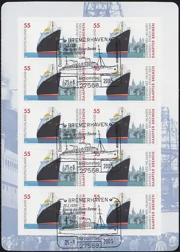 2417 Blaues Band BREMEN: rechte Seite vom MH 56 mit SSt BREMERHAVEN 25.3.2005