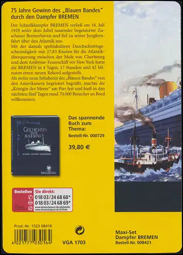 2417 Bande bleue BREMEN: côté droit du MH 56 avec SSt BREMERHAVEN 25.3.2005