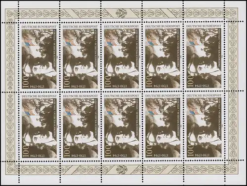 1766 General Friedrich W. von Steuben - Kleinarct non-denté à gauche **