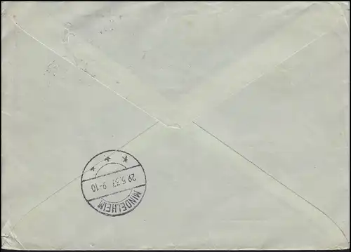 Hindenburg-MiF 2x12 + 30 Pf, R-Brief Briefmarkenausstellung BERLIN 28.5.37