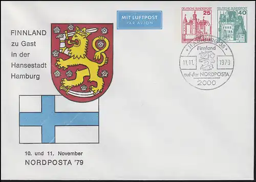 PU 180/2 Finlande invité à la ville hanséatique de Hambourg SSt HAMBURG NORDPOSTA 11.11.1979