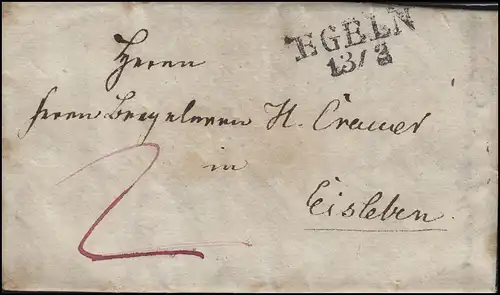 Prusse Vorchilatelie Lettre aux dames Bizeiler Edeln 13/3 après la vie glacée