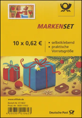 FB 50 Weihnachten - Freude schenken 2015, Folienblatt mit 10x3187, **