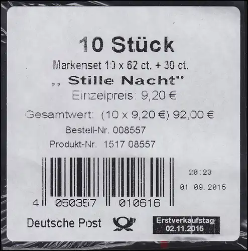 102 MH Weihnachten - Stille Nacht, Heilige Nacht, Banderole für 10 Markensets