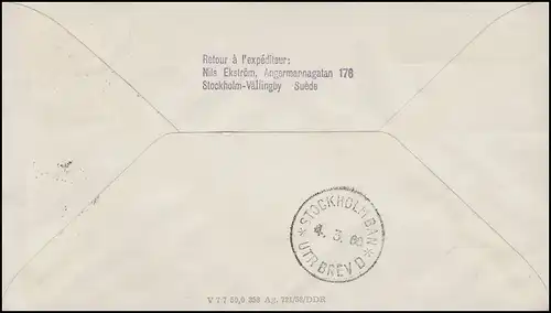 Luftpost INTERFLUG IF 704 Berlin-Kobenhagen 28.2.60, Drucksache BERLIN 24.2.60