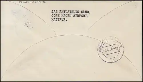 Premier vol SAS Caravelle KOPENHAGEN - HAMBURG, Bf. KOPENAGEN / KOBENHAVN 1.4.60