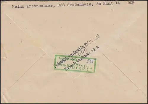 1900 Armoiries d'Etat 2 Mark EF R-Lettre Envoi d ' échange DRESDEN 29.5.75 en Suisse