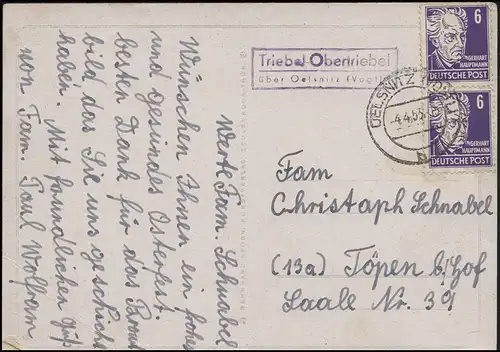 213 Capitaine MeF sur PK Landpost Triebel-Hauptbierel sur OELSNITZ 4.4.53