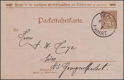 Privatpost Berliner-Packetfahrtkarte 2 Pfennig PACKET-FAHRT 2. - 8.4.98