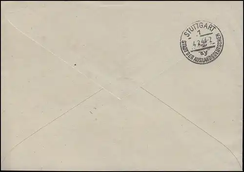 829 Machergreifung EF R-Brief SSt MÜNCHEN Jahrestag 30.1.1943 nach Stuttgart