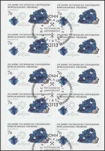 FB 52 Universität Bergakademie Freiberg, Folienblatt mit 10x 3198, EV-O Bonn