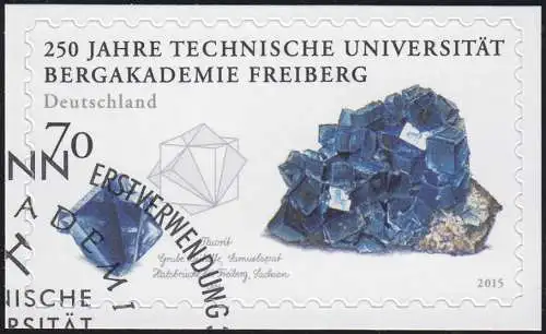 3198 Université de Bergakademie de Freiberg 70 cents, sur film neutre, O