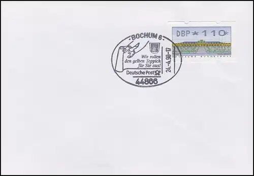 2.2. ATM Sanssouci 110 Pf. Mettler Nadeldruck auf Blanko-FDC ESSt BOCHUM 24.4.98