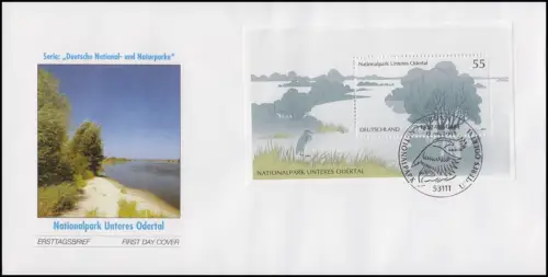 Block 62 Nationalpark Unteres Odertal, FDC ESSt Bonn Seeadler 12.6.2003