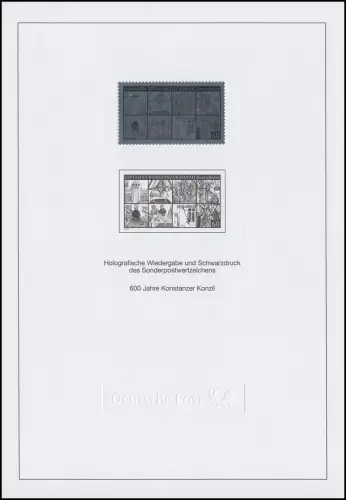 Schwarzdruck aus Jahrbuch 2014 Konstanzer Konzil mit  Hologramm SD 37