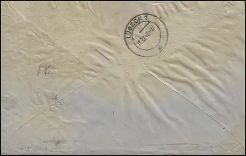 959 pigeon avec 945+929 Not-R-Zettel Cologne-Bayenthal 10.12.47 vers Lubeck 11.12.49