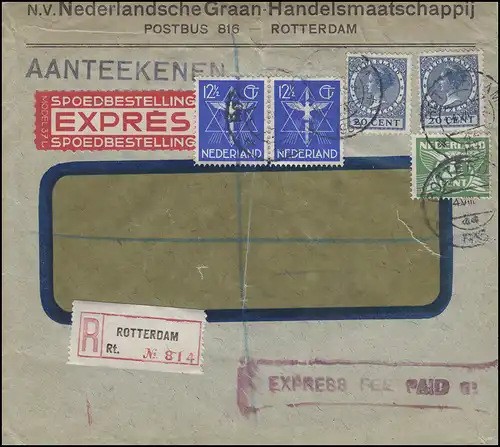 261 Paix à MiF sur lettre d'Eil-R Handelsmaatschappij ROTTERDAM 4.8.44